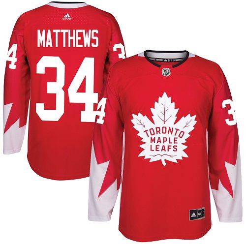 Maple Toronto Maple Leafs #34 Auston Matthews Red Team Canada Authentic Stitched Jersey Men's cheap jerseys for sale - CheapJerseys.Shop