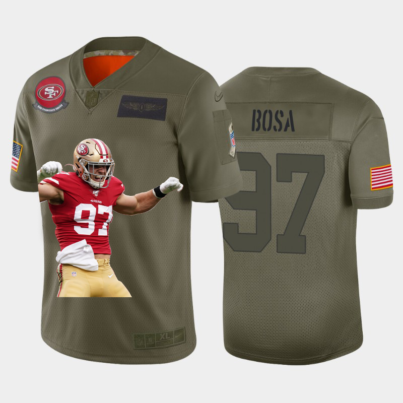 San Francisco 49ers #97 Nick Bosa Team Hero 1 Vapor Limited Jersey Camo cheap jerseys for sale - CheapJerseys.Shop