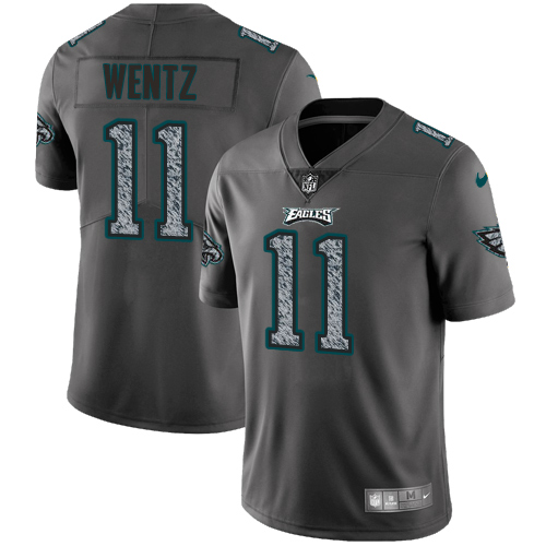 Philadelphia Eagles #11 Carson Wentz Gray Static Men's Stitched Vapor Untouchable Limited Jersey Men's cheap jerseys for sale - CheapJerseys.Shop