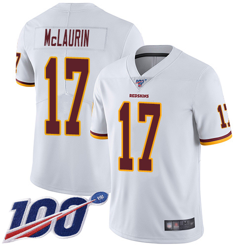 Commanders #17 Terry McLaurin White Youth Stitched 100th Season Vapor Limited Jersey cheap jerseys for sale - CheapJerseys.Shop