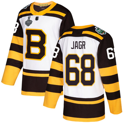 Boston Bruins #68 Jaromir Jagr White Authentic 2019 Winter Classic Stanley Cup Final Bound Stitched Jersey Men's cheap jerseys for sale - CheapJerseys.Shop