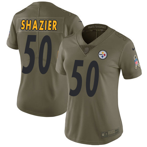 Pittsburgh Steelers #50 Ryan Shazier Olive Women's Stitched Limited 2017 Salute to Service Jersey Womens cheap jerseys for sale - CheapJerseys.Shop