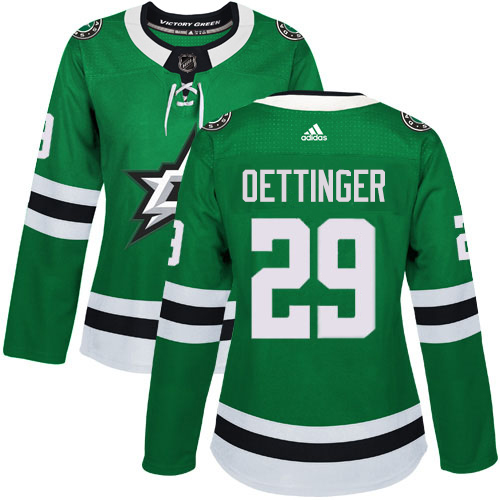 Dallas Stars #29 Jake Oettinger Green Home Authentic Women's Stitched Jersey Womens cheap jerseys for sale - CheapJerseys.Shop