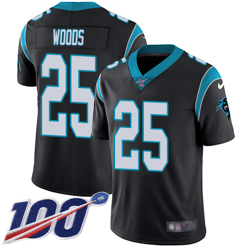 Panthers #25 Xavier Woods Black Team Color Men's Stitched 100th Season Vapor Untouchable Limited Jersey cheap jerseys for sale - CheapJerseys.Shop