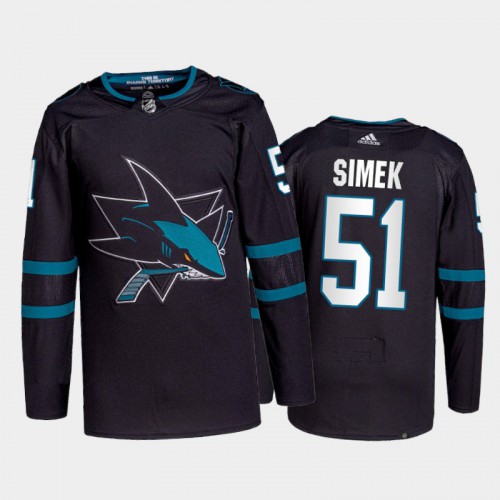 San Jose Sharks #51 Radim Simek Men's 2021-22 Alternate Authentic Jersey - Black Men's cheap jerseys for sale - CheapJerseys.Shop