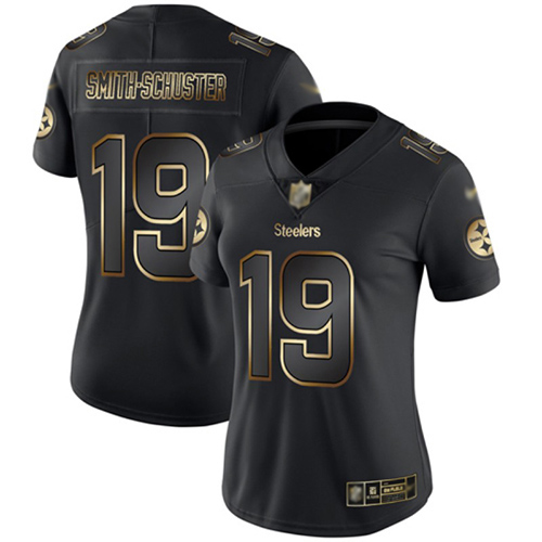 Pittsburgh Steelers #19 JuJu Smith-Schuster Black/Gold Women's Stitched Vapor Untouchable Limited Jersey Womens cheap jerseys for sale - CheapJerseys.Shop