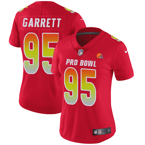 Browns #95 Myles Garrett Red Women's Stitched Limited AFC 2019 Pro Bowl Jersey cheap jerseys for sale - CheapJerseys.Shop
