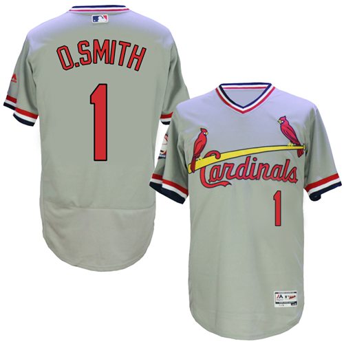 St.Louis Cardinals #1 Ozzie Smith Grey Flexbase Authentic Collection Cooperstown Stitched Jersey Men's cheap jerseys for sale - CheapJerseys.Shop