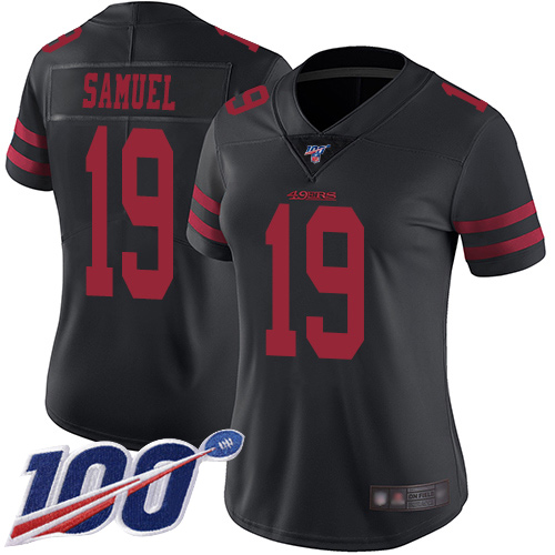 49ers #19 Deebo Samuel Black Alternate Women's Stitched 100th Season Vapor Limited Jersey cheap jerseys for sale - CheapJerseys.Shop