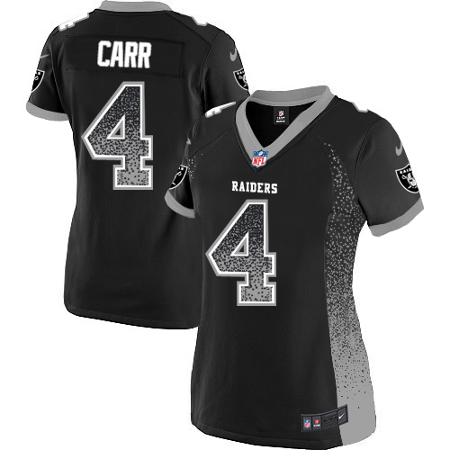 Raiders #4 Derek Carr Black Women's Stitched Elite Drift Fashion Jersey cheap jerseys for sale - CheapJerseys.Shop