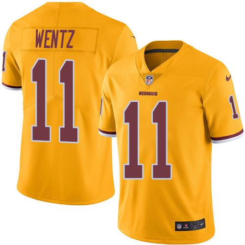 Washington Commanders #11 Carson Wentz Gold Men's Stitched Limited Rush Jersey Men's cheap jerseys for sale - CheapJerseys.Shop