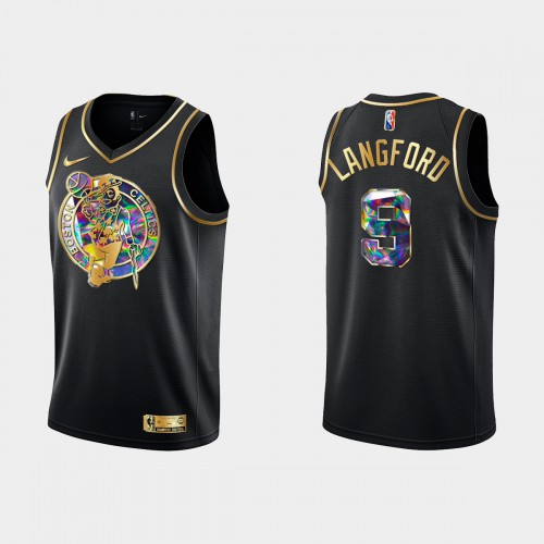 Boston Boston Celtics #9 Romeo Langford Mens Golden Edition Diamond Logo 2021/22 Swingman Jersey - Black Mens cheap jerseys for sale - CheapJerseys.Shop