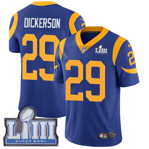 Rams #29 Eric Dickerson Royal Blue Alternate Super Bowl LIII Bound Men's Stitched Vapor Untouchable Limited Jersey cheap jerseys for sale - CheapJerseys.Shop