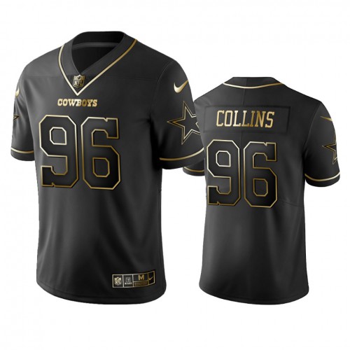 Dallas Cowboys #96 Maliek Collins Black Golden Limited Edition Stitched Jersey Men's cheap jerseys for sale - CheapJerseys.Shop