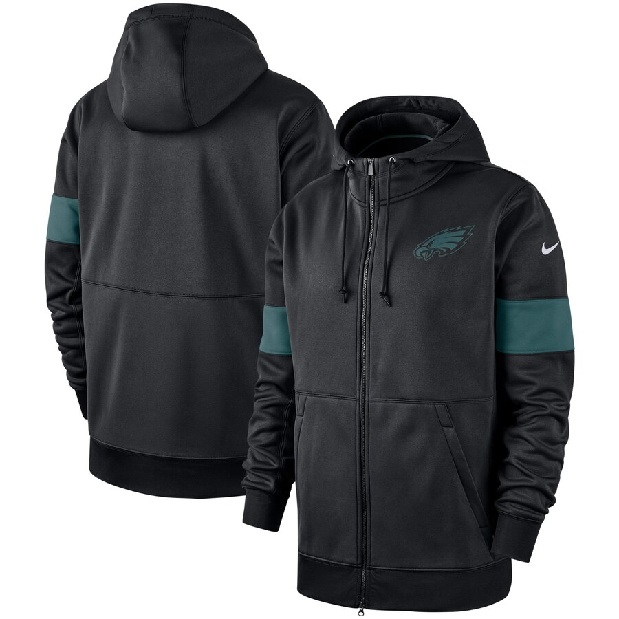Philadelphia Eagles Sideline Performance Full-Zip Hoodie Black cheap jerseys for sale - CheapJerseys.Shop