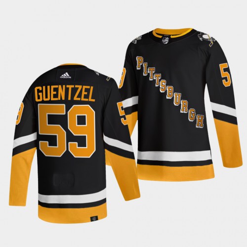 Pittsburgh Penguins #59 Jake Guentzel Men's 2021-22 Alternate Authentic Jersey - Black Men's cheap jerseys for sale - CheapJerseys.Shop