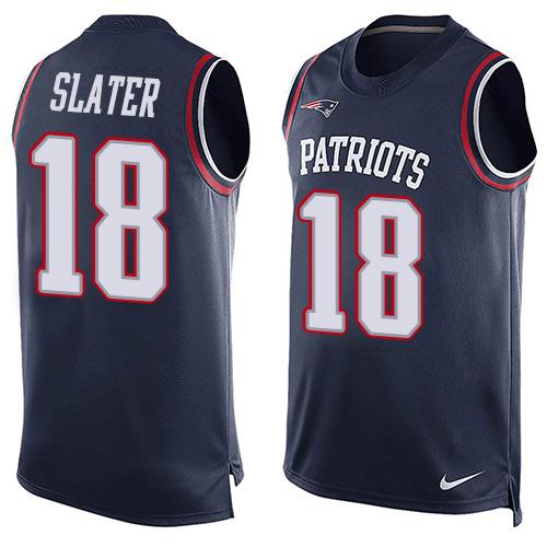 Patriots #18 Matt Slater Navy Blue Team Color Men's Stitched Limited Tank Top Jersey cheap jerseys for sale - CheapJerseys.Shop