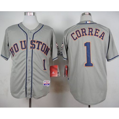 Houston Astros #1 Carlos Correa Grey Cool Base Stitched Jersey Men's cheap jerseys for sale - CheapJerseys.Shop
