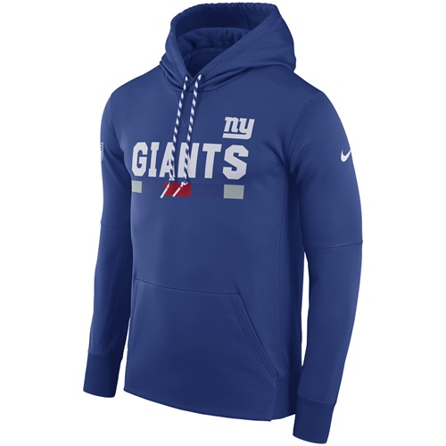 Men's New York Giants Royal Sideline ThermaFit Performance PO Hoodie cheap jerseys for sale - CheapJerseys.Shop