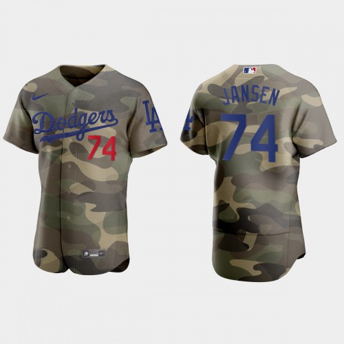 Los Angeles Los Angeles Dodgers #74 Kenley Jansen Men's 2021 Armed Forces Day Authentic Jersey -Camo Men's cheap jerseys for sale - CheapJerseys.Shop