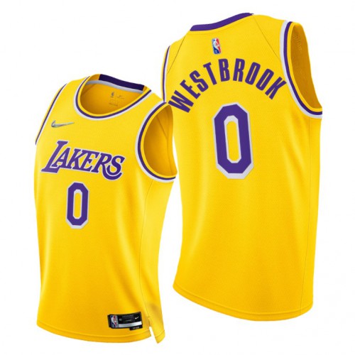 Los Angeles Lakers #0 Russell Westbrook Womens 2021-22 75th Diamond Anniversary Jersey Gold Womens cheap jerseys for sale - CheapJerseys.Shop