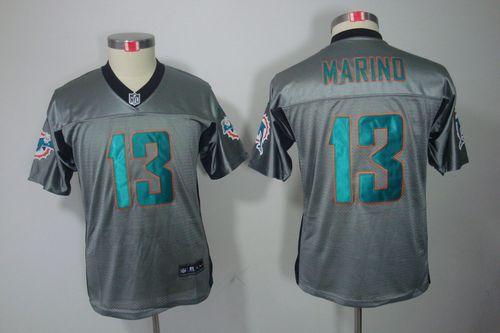 Dolphins #13 Dan Marino Grey Shadow Youth Stitched Elite Jersey cheap jerseys for sale - CheapJerseys.Shop