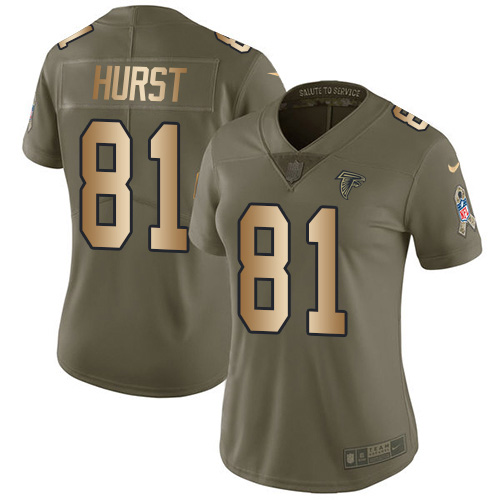 Atlanta Falcons #81 Hayden Hurst Olive/Gold Women's Stitched Limited 2017 Salute To Service Jersey Womens cheap jerseys for sale - CheapJerseys.Shop