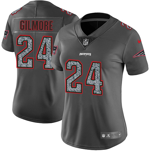 New England Patriots #24 Stephon Gilmore Gray Static Women's Stitched Vapor Untouchable Limited Jersey Womens cheap jerseys for sale - CheapJerseys.Shop