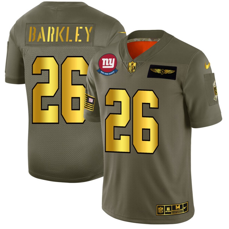 New York Giants #26 Saquon Barkley Men's Olive Gold 2019 Salute To Service Limited Jersey cheap jerseys for sale - CheapJerseys.Shop