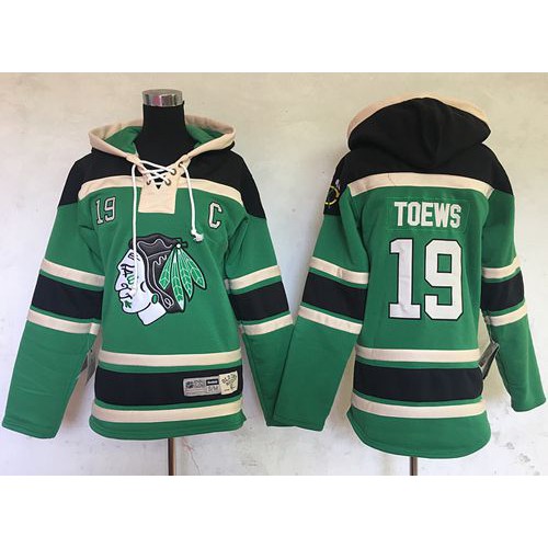 Chicago Blackhawks #19 Jonathan Toews Green Sawyer Hooded Sweatshirt Stitched Youth Jersey Youth cheap jerseys for sale - CheapJerseys.Shop