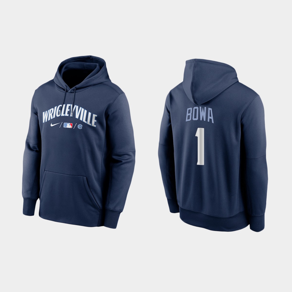 Chicago Cubs #1 Larry Bowa Men's 2021 City Connect Navy Therma Hoodie cheap jerseys for sale - CheapJerseys.Shop