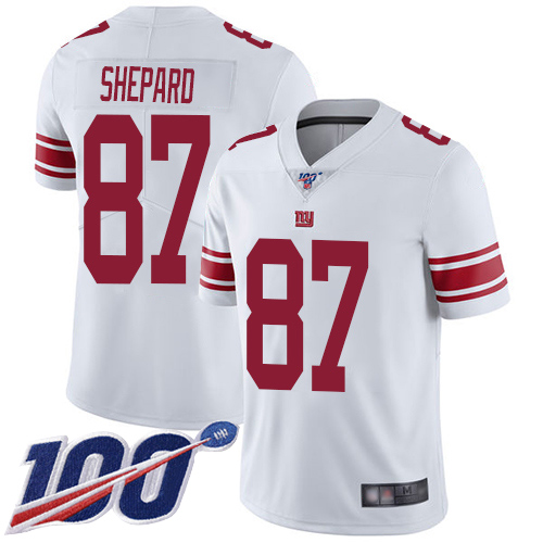 New York Giants #87 Sterling Shepard White Men's Stitched 100th Season Vapor Limited Jersey Men's cheap jerseys for sale - CheapJerseys.Shop