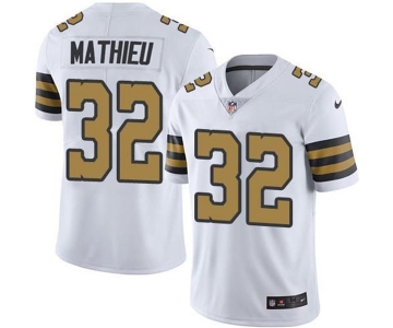 Men's Youth Women's New Orleans Saints #32 Tyrann Mathieu White Color Rush Limited Stitched Jersey cheap jerseys for sale - CheapJerseys.Shop