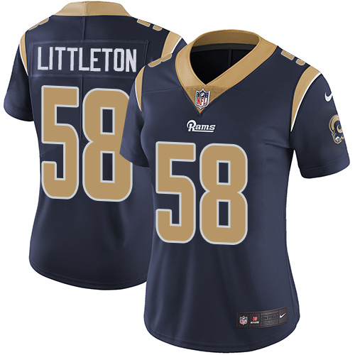 Los Angeles Rams #58 Cory Littleton Navy Blue Team Color Women's Stitched Vapor Untouchable Limited Jersey Womens cheap jerseys for sale - CheapJerseys.Shop