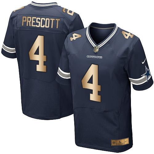 Cowboys #4 Dak Prescott Navy Blue Team Color Men's Stitched Elite Gold Jersey cheap jerseys for sale - CheapJerseys.Shop