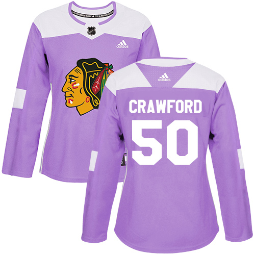 Chicago Blackhawks #50 Corey Crawford Purple Authentic Fights Cancer Women's Stitched Jersey Womens cheap jerseys for sale - CheapJerseys.Shop