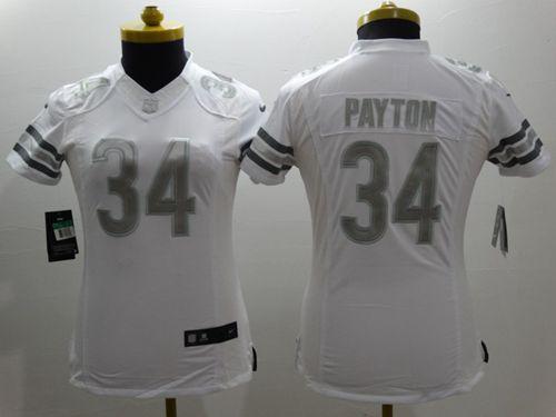 Bears #34 Walter Payton White Women's Stitched Limited Platinum Jersey cheap jerseys for sale - CheapJerseys.Shop
