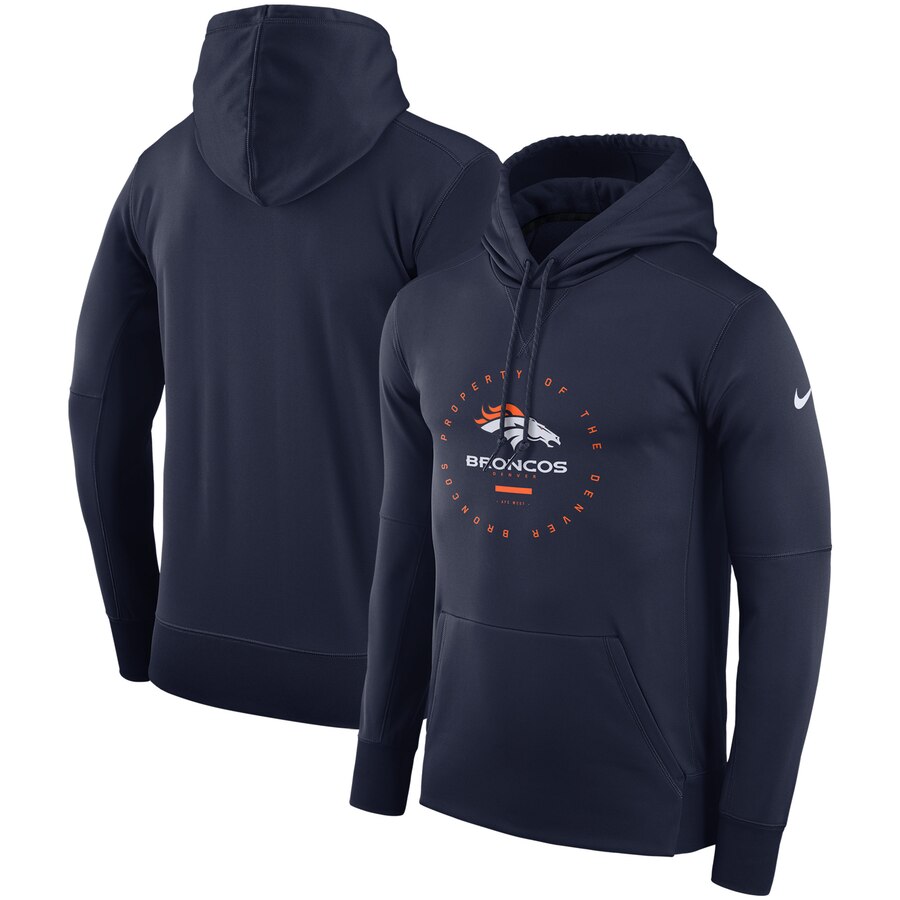 Denver Broncos Sideline Property Of Wordmark Logo Performance Pullover Hoodie Navy cheap jerseys for sale - CheapJerseys.Shop