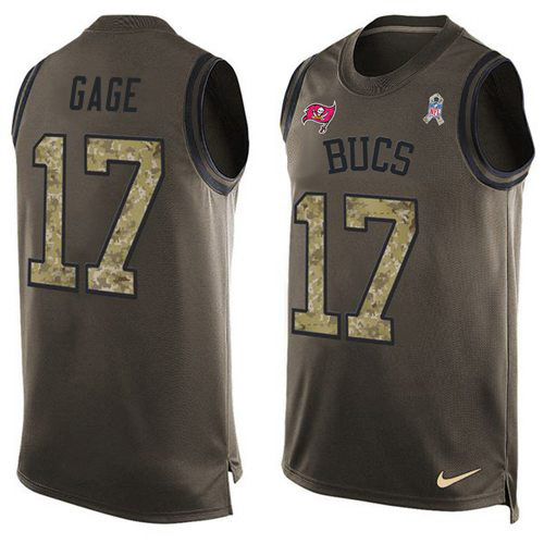 Buccaneers #17 Russell Gage Green Men's Stitched Limited Salute To Service Tank Top Jersey cheap jerseys for sale - CheapJerseys.Shop