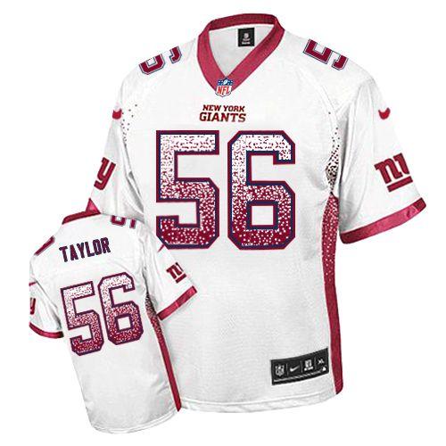 Giants #56 Lawrence Taylor White Men's Stitched Elite Drift Fashion Jersey cheap jerseys for sale - CheapJerseys.Shop