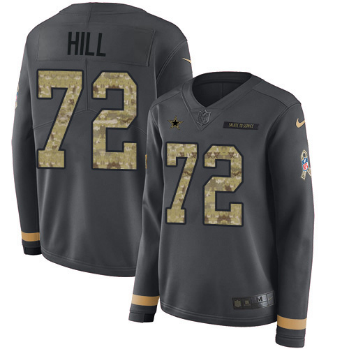 Dallas Cowboys #72 Trysten Hill Anthracite Salute to Service Women's Stitched Limited Therma Long Sleeve Jersey Womens cheap jerseys for sale - CheapJerseys.Shop