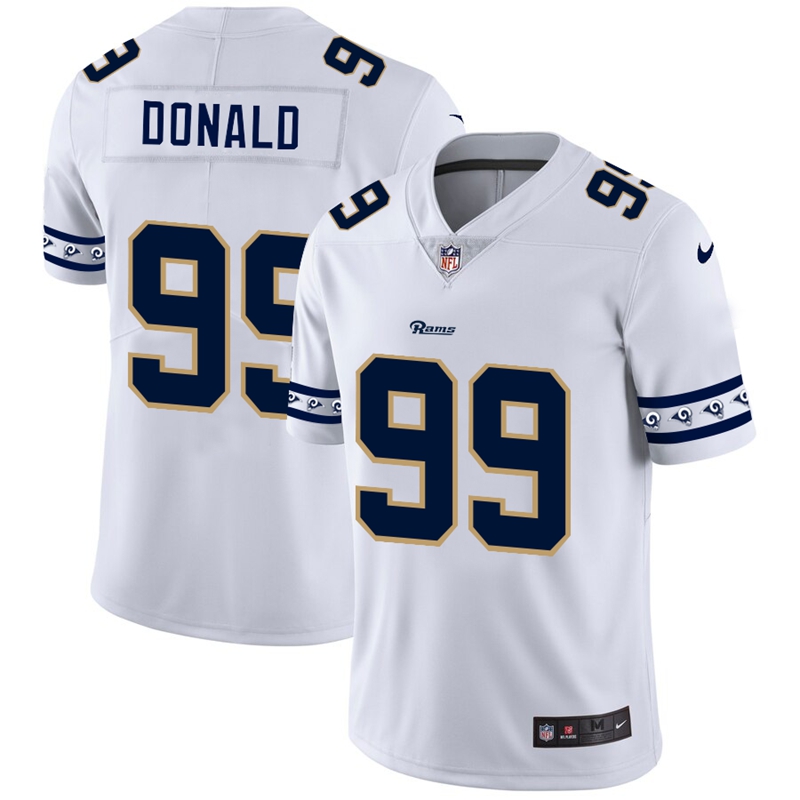Los Angeles Rams #99 Aaron Donald White Team Logo Vapor Limited Jersey cheap jerseys for sale - CheapJerseys.Shop