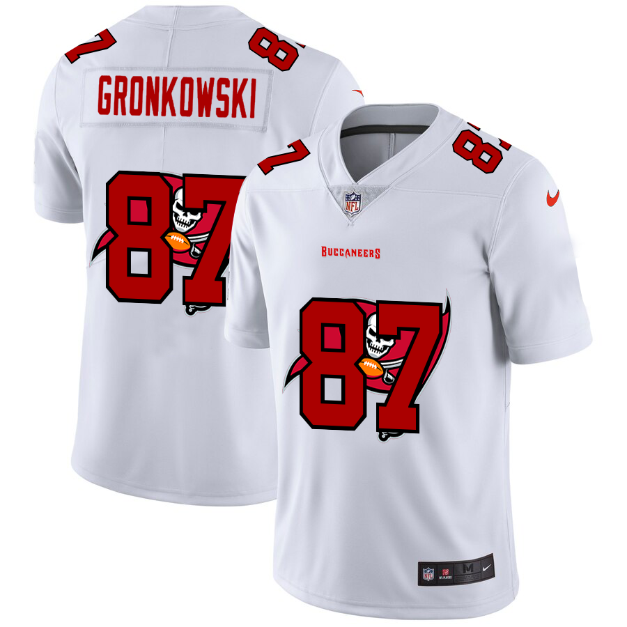 Tampa Bay Buccaneers #87 Rob Gronkowski White Men's Team Logo Dual Overlap Limited Jersey cheap jerseys for sale - CheapJerseys.Shop