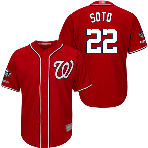 Washington Nationals #22 Juan Soto Red Cool Base 2019 World Series Champions Stitched Youth Jersey Youth cheap jerseys for sale - CheapJerseys.Shop