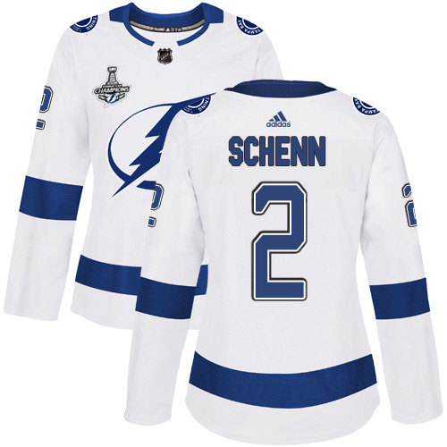 Tampa Bay Lightning #2 Luke Schenn White Road Authentic Women's 2020 Stanley Cup Champions Stitched Jersey Womens cheap jerseys for sale - CheapJerseys.Shop