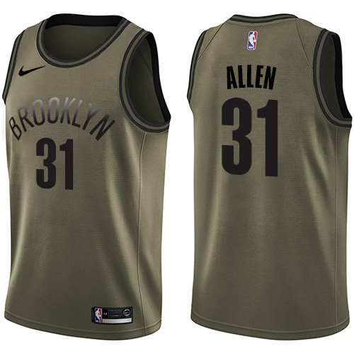 Brooklyn Nets #31 Jarrett Allen Green Swingman Salute to Service Jersey Mens cheap jerseys for sale - CheapJerseys.Shop