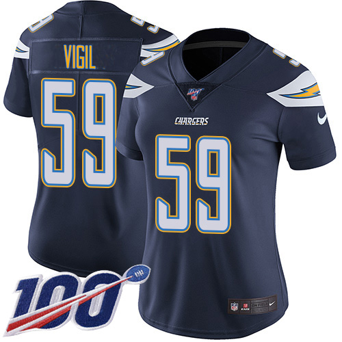Los Angeles Chargers #59 Nick Vigil Navy Blue Team Color Women's Stitched 100th Season Vapor Untouchable Limited Jersey Womens cheap jerseys for sale - CheapJerseys.Shop