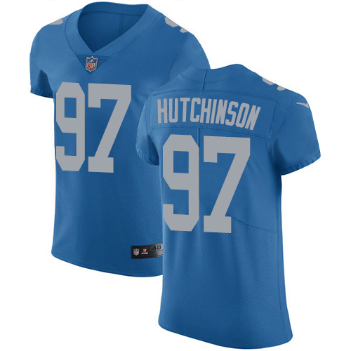 Lions #97 Aidan Hutchinson Blue Throwback Men's Stitched Vapor Untouchable Elite Jersey cheap jerseys for sale - CheapJerseys.Shop