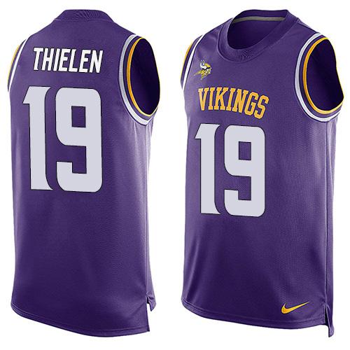Vikings #19 Adam Thielen Purple Team Color Men's Stitched Limited Tank Top Jersey cheap jerseys for sale - CheapJerseys.Shop