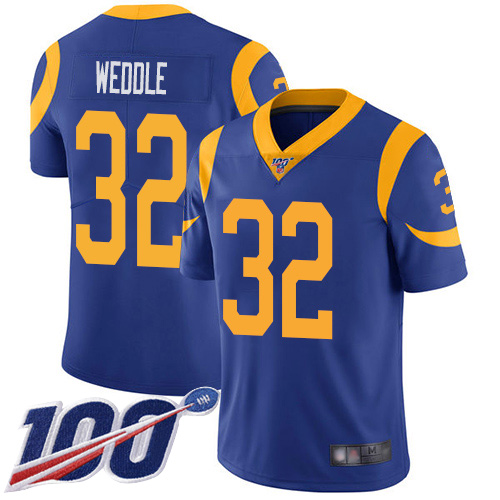 Los Angeles Rams #32 Eric Weddle Royal Blue Alternate Men's Stitched 100th Season Vapor Limited Jersey Men's cheap jerseys for sale - CheapJerseys.Shop